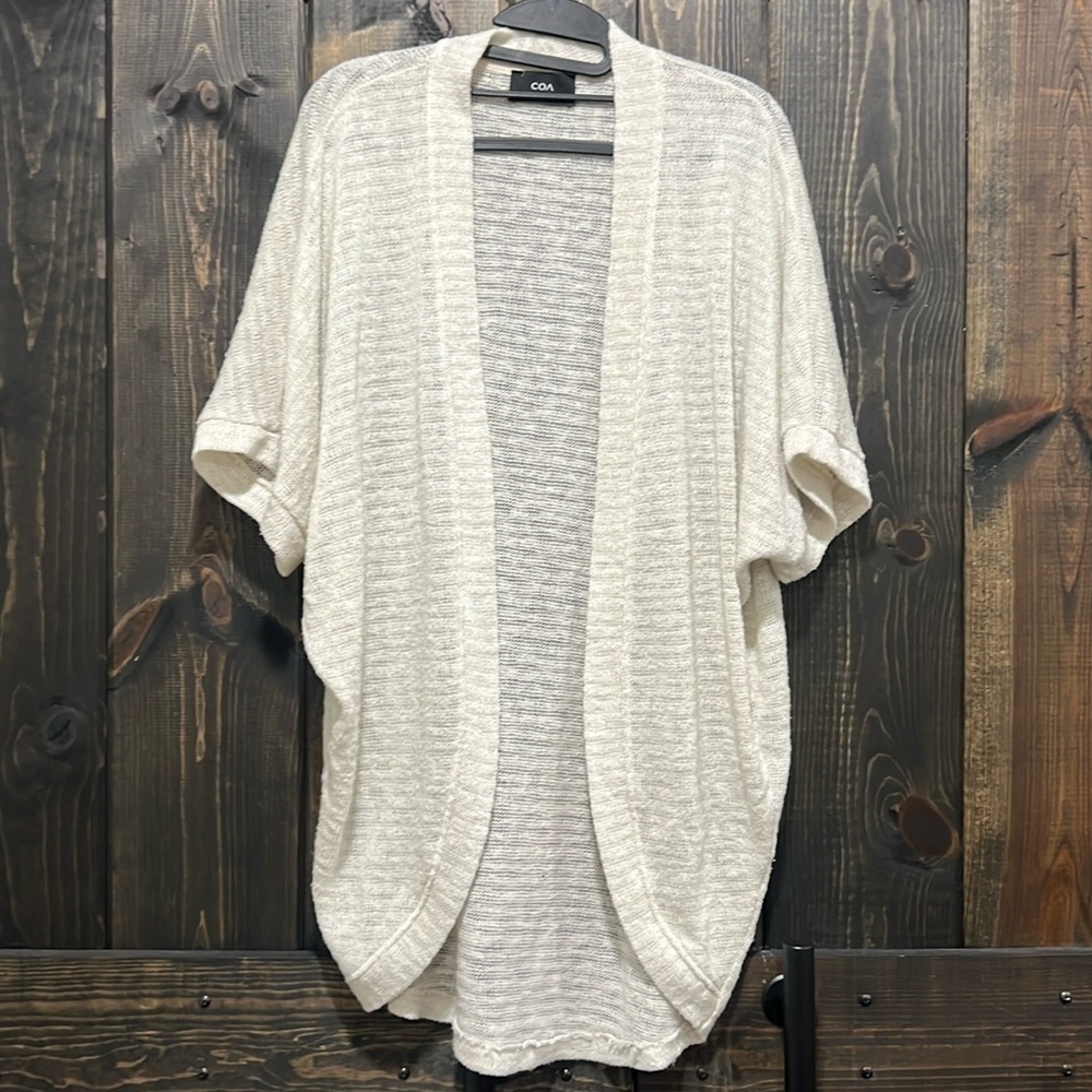 Anthropologie COA Open Cardigan Sweater S‎ Beige Knit Boho Neutral Capsule